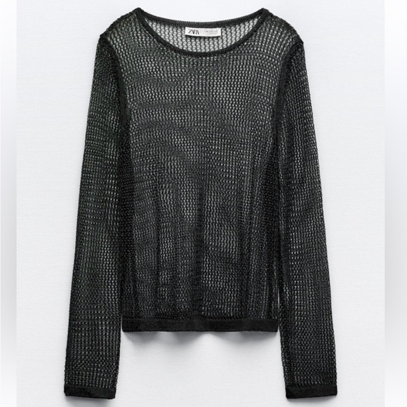 Metallic Mesh Knit Top - Picture 6 of 7